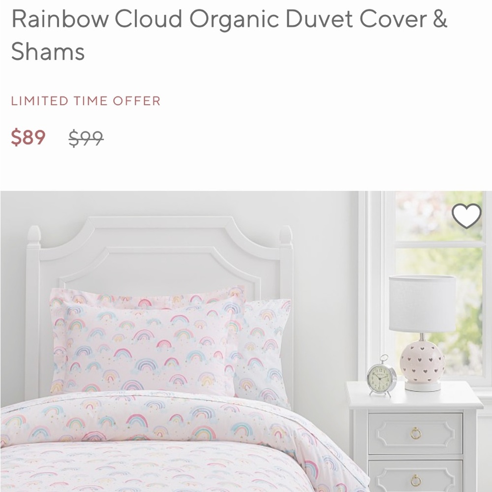 Pottery Barn Twin Size rainbow duvet cover